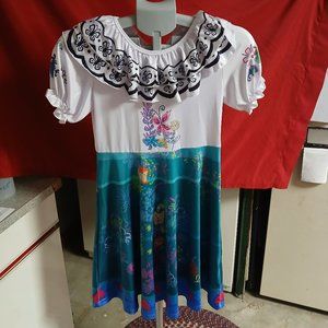 Disney Encanto Ruffled Girls 8-10 140 Dress Up Costume Outfit